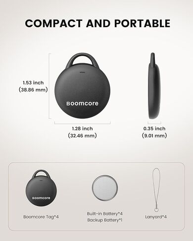 4-Pack Tracker Tags, Louder Sound Key Finder with an Extra Replacement Battery, Compatible with Apple Find My (iOS Only), Item Finder Air Tracker Smart Tag for Keys, Wallet, Suitcase, Luggage in Saudi Arabia