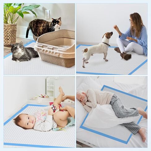 وسادات تبول للكلاب مقاس 4XL مقاس 36 × 36 بوصة سميكة مكونة من 6 طبقات، 100 قطعة، وسادات تبول فائقة الامتصاص، تمتص ما يصل إلى 12 كوبًا، مانعة للتسرب وسريعة الجفاف للجرو والجراحة وكبار السن والقطط والأرانب، 100 قطعة in Kuwait