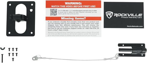 Rockville Wet Array 5 أسود 70 فولت 60 وات مكبر صوت عمود دوار تجاري مثبت على الحائط، تصميم مصفوفة خط ثنائي الاتجاه، IP55 مقاوم للماء، للاستخدام الداخلي/الخارجي للمطاعم والكنائس والقاعات (12 عنصر) in Kuwait