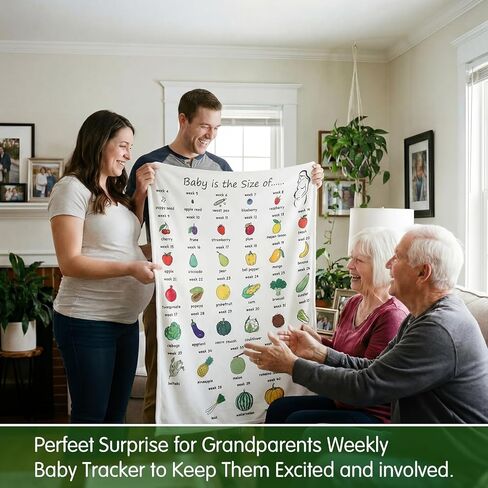 Tegeme Pregnancy Gifts for Expecting New Mom Blanket First Trimester Essentials Weekly Baby Growth Tracker in Fruit Veg Pregnancy Congratulation Gift for Expecting Parents Couple Countdown Maternity in Saudi Arabia