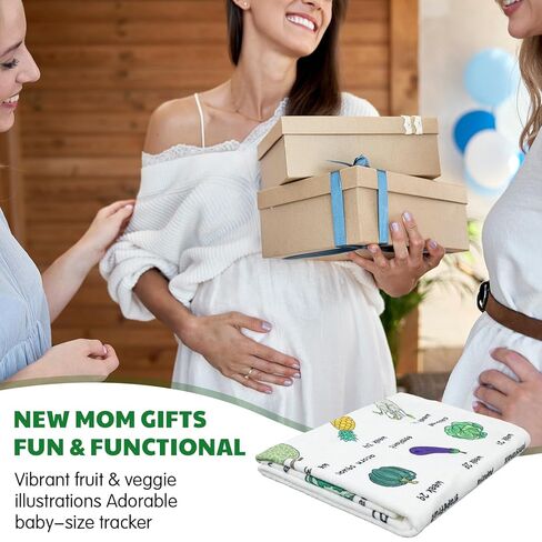 Tegeme Pregnancy Gifts for Expecting New Mom Blanket First Trimester Essentials Weekly Baby Growth Tracker in Fruit Veg Pregnancy Congratulation Gift for Expecting Parents Couple Countdown Maternity in Saudi Arabia