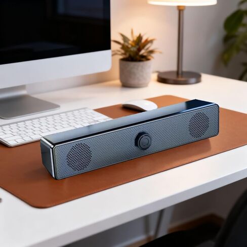 Wired Computer Speaker, Stereo Sound, Portable Gaming soundbar, Suitable for Computers, Mobile Phones, PC, Black in Saudi Arabia
