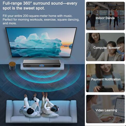 Wired Computer Speaker, Stereo Sound, Portable Gaming soundbar, Suitable for Computers, Mobile Phones, PC, Black in Saudi Arabia