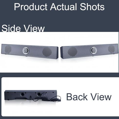 Wired Computer Speaker, Stereo Sound, Portable Gaming soundbar, Suitable for Computers, Mobile Phones, PC, Black in Saudi Arabia