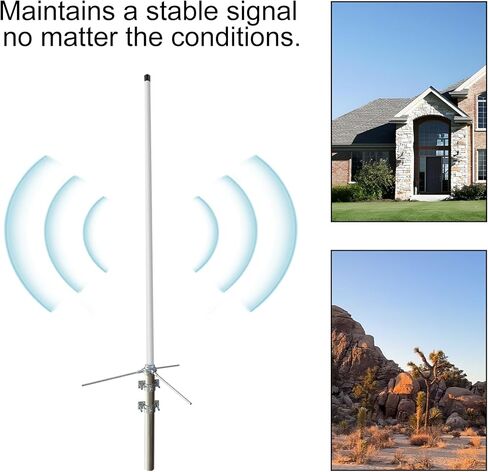 هوائي قاعدة GMRS 462-467 ميجا هرتز مع كابل 32 قدمًا - هوائي محطة قاعدة من الألياف الزجاجية عالي الكسب 7.5 ديسيبل لمكرر GMRS والراديو المحمول، موصل UHF أنثى (SO-239) in Kuwait