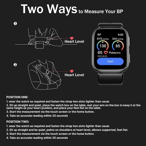 ساعة ذكية لضغط الدم، ساعة ذكية 1.95 بوصة، مراقب ضغط الدم مع سوار مضخة هواء، ساعة ضغط الدم مع مراقب معدل ضربات القلب أثناء النوم، عداد الخطى، ساعة M7000 تدعم مشاركة البيانات ومراقبة التذكير in Kuwait