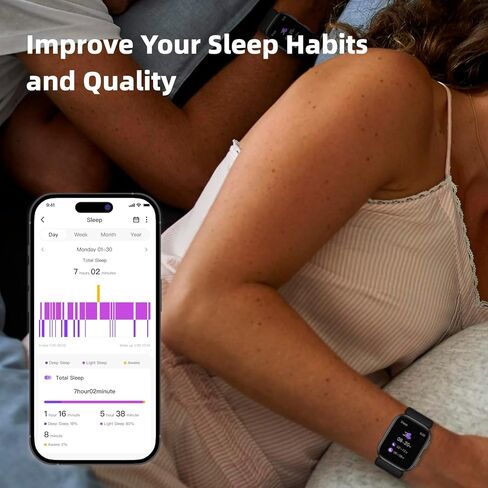 ساعة ذكية لضغط الدم، ساعة ذكية 1.95 بوصة، مراقب ضغط الدم مع سوار مضخة هواء، ساعة ضغط الدم مع مراقب معدل ضربات القلب أثناء النوم، عداد الخطى، ساعة M7000 تدعم مشاركة البيانات ومراقبة التذكير in Kuwait