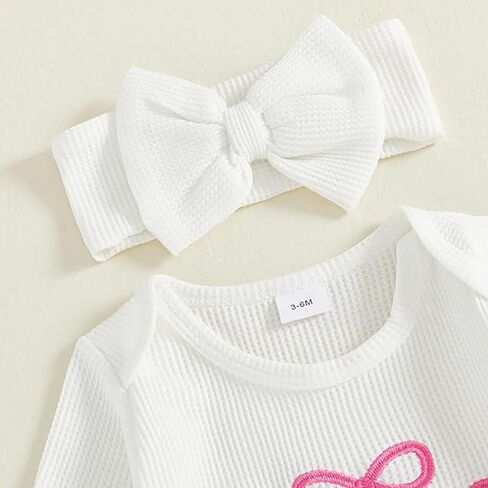 Newborn Baby Girl Clothes Long Sleeve Crew Neck Letter Embroidery One Piece Romper Jumpsuit Infant Fall Winter Outfit in Saudi Arabia