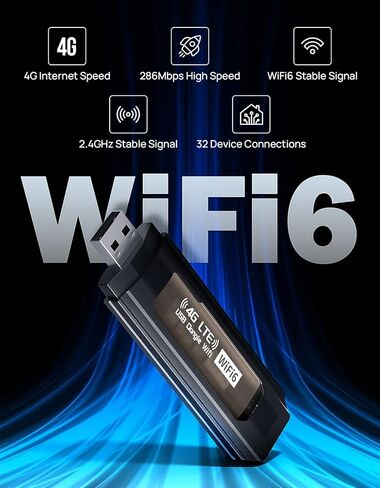 Joytutus 4G LTE Portable WiFi Router 150Mbps USB Modem Unlocked Travel Mobile Hotspot Router for Desktop PC/Notebook/TV/Power Bank (No Include SIM Card) in Saudi Arabia