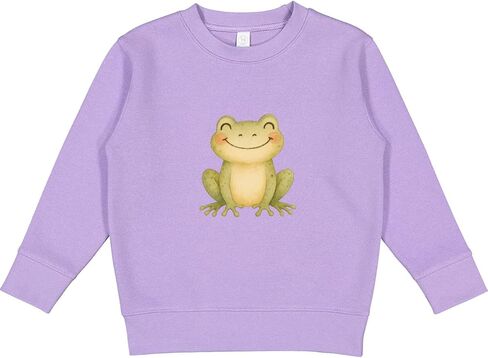 inktastic Happy Green Frog Toddler Sweatshirt in Saudi Arabia