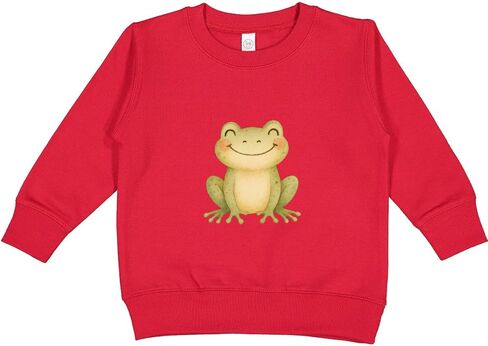 inktastic Happy Green Frog Toddler Sweatshirt in Saudi Arabia