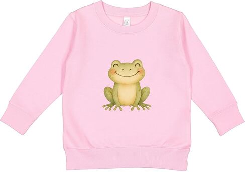 inktastic Happy Green Frog Toddler Sweatshirt in Saudi Arabia