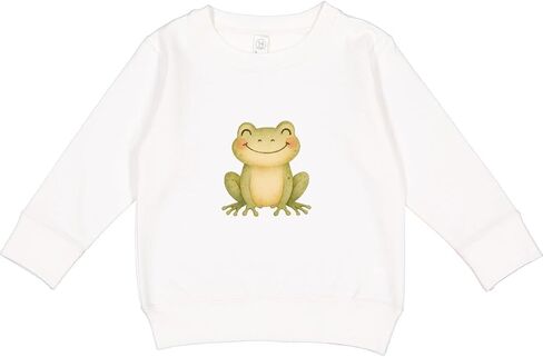 inktastic Happy Green Frog Toddler Sweatshirt in Saudi Arabia