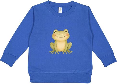 inktastic Happy Green Frog Toddler Sweatshirt in Saudi Arabia
