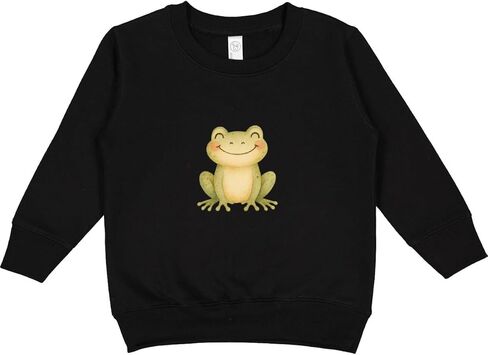 inktastic Happy Green Frog Toddler Sweatshirt in Saudi Arabia