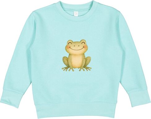 inktastic Happy Green Frog Toddler Sweatshirt in Saudi Arabia