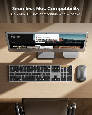 ماوس لوحة مفاتيح بلوتوث بإضاءة خلفية من ProtoArc لجهاز Mac، KM110-A لوحة مفاتيح وماوس لاسلكي من الألومنيوم لجهاز Mac، حجم كامل، متعدد الأجهزة، قابل لإعادة الشحن، لجهاز MacBook Pro/Air، iPad، iMac - رمادي فضائي in Saudi Arabia