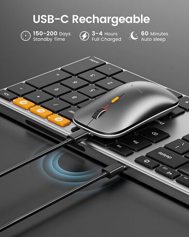 ماوس لوحة مفاتيح بلوتوث بإضاءة خلفية من ProtoArc لجهاز Mac، KM110-A لوحة مفاتيح وماوس لاسلكي من الألومنيوم لجهاز Mac، حجم كامل، متعدد الأجهزة، قابل لإعادة الشحن، لجهاز MacBook Pro/Air، iPad، iMac - رمادي فضائي in Saudi Arabia