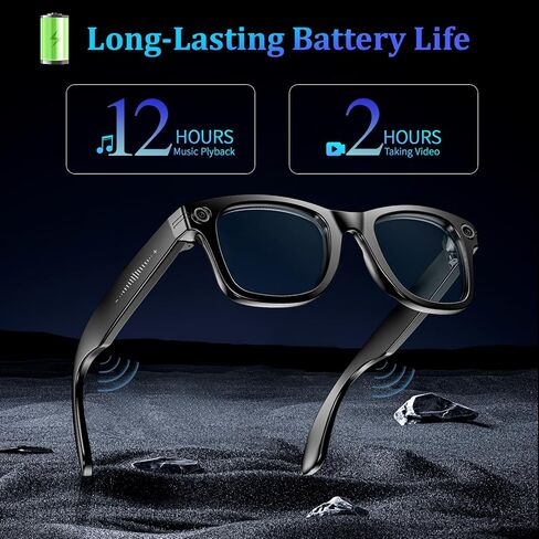 AI Smart Glasses with 8MP Camera, 4K Video & HD Photo, Bluetooth Audio, AI Voice Assistant, Real-Time Translation, Object Recognition, Noise-Cancel Calls, Photochromic +2 Sunglasses Lenses in Saudi Arabia