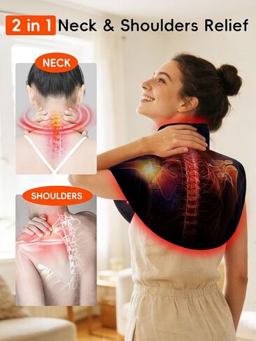 العلاج بالضوء الأحمر بالأشعة تحت الحمراء لتخفيف آلام الرقبة والأكتاف، وسادة تدفئة لاسلكية يمكن ارتداؤها للجسم مع مؤقت، 660 نانومتر و850 نانومتر جهاز علاج بالأشعة تحت الحمراء القريبة للنساء والرجال المسنين لاسترخاء عضلات الظهر العلوية in Kuwait