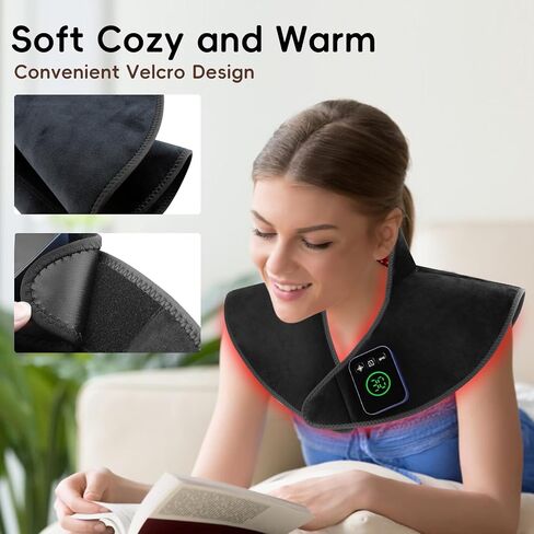 العلاج بالضوء الأحمر بالأشعة تحت الحمراء لتخفيف آلام الرقبة والأكتاف، وسادة تدفئة لاسلكية يمكن ارتداؤها للجسم مع مؤقت، 660 نانومتر و850 نانومتر جهاز علاج بالأشعة تحت الحمراء القريبة للنساء والرجال المسنين لاسترخاء عضلات الظهر العلوية in Kuwait