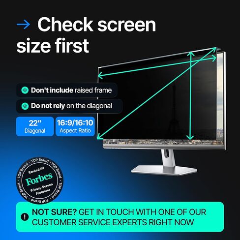 VINTEZ Acrylic 22 Inch Computer Privacy Screen Filter for Widescreen Computer Monitors - 19.3" x 12.5" (490 x 317mm) - Monitor Frame Hanging Type in Saudi Arabia