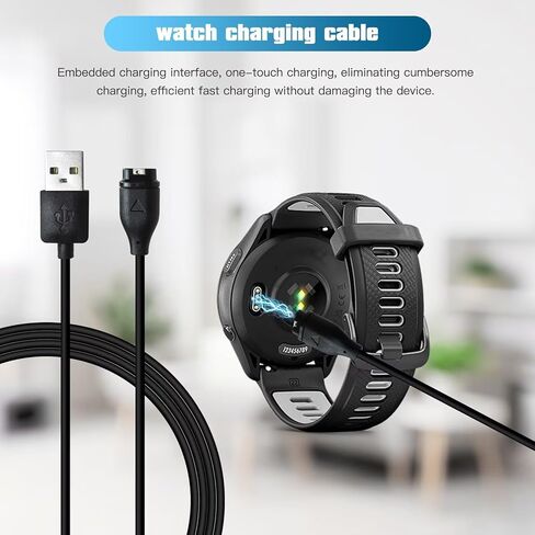2 حزمة كابل شحن بديل للشاحن الأسود مع قابس غبار أبيض لـ Garmin Vivoactive 6 5 4 4S 3 in Kuwait