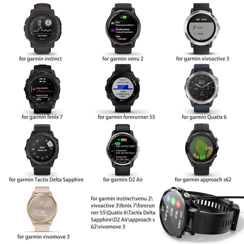 شاحن حائط بديل لساعة جارمين، كابل شحن USB لـ Garmin Vivoactive 6 5 4 4S، Fenix ​​8 7 7S 7X 6S 6 6X 5S 5 5X، Forerunner 55 255 745 165 570، Instinct 2 2S 2x، Venu 2 Plus 2S Sq 2 3S in Kuwait