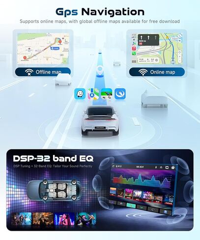 8 Core 6G+128G Android 15 راديو ستيريو للسيارة Honda Civic 2001-2005 Wireless Carplay/Android Auto 9 بوصة HD IPS Sereen مع 5 جيجا هرتز WiFi 5.0 بلوتوث GPS SWC FM/RDS كاميرا احتياطية لراديو in Kuwait