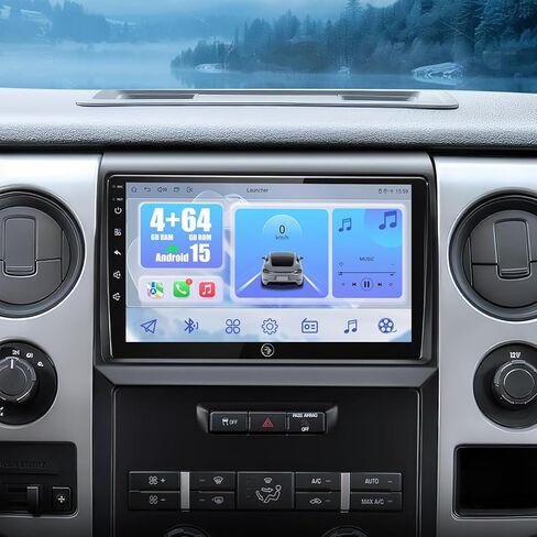 ترقية راديو السيارة 4G + 64G لسيارة Ford F150 2009-2014: ستيريو السيارة Android 15 لراديو F150 مع شاشة لمس 9 بوصة، Carplay اللاسلكي/Android Auto، GPS، WiFi، Bluetooth، صوت FM RDS، SWC، كاميرا احتياطية in Kuwait