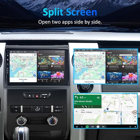 ترقية راديو السيارة 4G + 64G لسيارة Ford F150 2009-2014: ستيريو السيارة Android 15 لراديو F150 مع شاشة لمس 9 بوصة، Carplay اللاسلكي/Android Auto، GPS، WiFi، Bluetooth، صوت FM RDS، SWC، كاميرا احتياطية in Kuwait