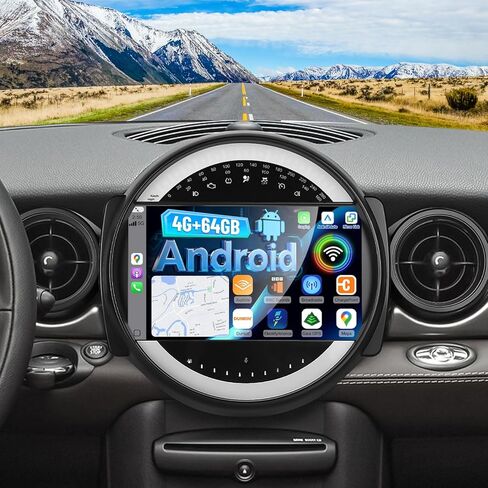 NHOPEEW [4+64GB] راديو Android لسيارة BMW Mini Clubman R55 / Mini Cooper R56 2007-2014: شاشة لمس IPS مقاس 9 بوصات Mini Cooper Carplay Stereo - Android Auto، صفحة رئيسية مخصصة، DSP/EQ، 5G/WiFi، SWC + Canbus in Kuwait