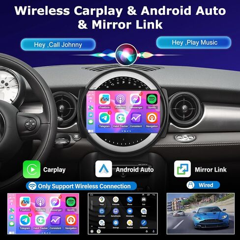 NHOPEEW [4+64GB] راديو Android لسيارة BMW Mini Clubman R55 / Mini Cooper R56 2007-2014: شاشة لمس IPS مقاس 9 بوصات Mini Cooper Carplay Stereo - Android Auto، صفحة رئيسية مخصصة، DSP/EQ، 5G/WiFi، SWC + Canbus in Kuwait
