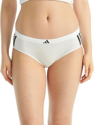 adidas Womens 3 Stripes Active Essentials Cotton Hipster Underwear 2-Pack, Black/Black, Small in Saudi Arabia