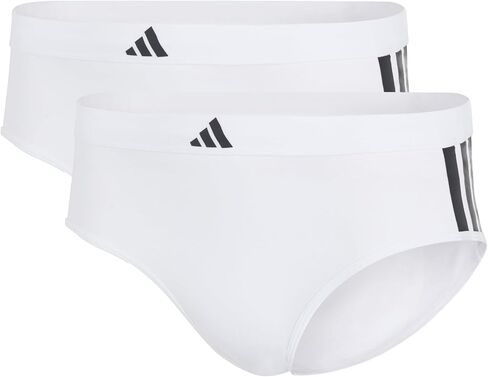 adidas Womens 3 Stripes Active Essentials Cotton Hipster Underwear 2-Pack, Black/Black, Small in Saudi Arabia