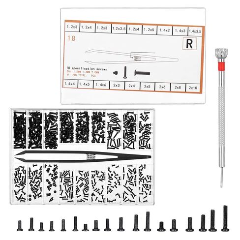 500 Pcs Micro Glasses Screws Repair Kit, Black Screw Assortment Kit with Screwdriver and Tweezers, Laptop Screw, Small Replacement Screws for Eyeglasses, Watches, Electronics (Black) in Saudi Arabia