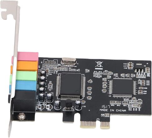 بطاقة صوت EBTOOLS 5.1 PCIe للكمبيوتر الشخصي، بطاقة صوت محيطي استريو ثلاثية الأبعاد مع دعامة منخفضة وإزالة توازن الضوضاء، استريو 32/64 بت، لسطح المكتب Vista 32 64 بت in Kuwait