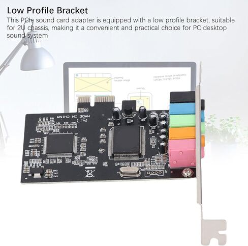 بطاقة صوت EBTOOLS 5.1 PCIe للكمبيوتر الشخصي، بطاقة صوت محيطي استريو ثلاثية الأبعاد مع دعامة منخفضة وإزالة توازن الضوضاء، استريو 32/64 بت، لسطح المكتب Vista 32 64 بت in Kuwait