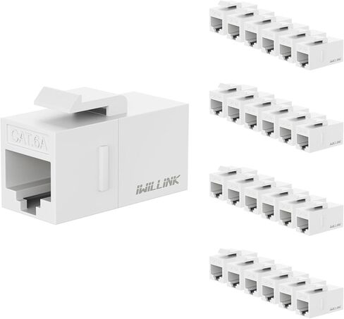 iwillink RJ45 Cat6 Keystone Coupler 25-Pack, Female to Female Cat6 Keystone Jack, UTP Keystone Coupler Insert,Keystone Jack, White in Saudi Arabia