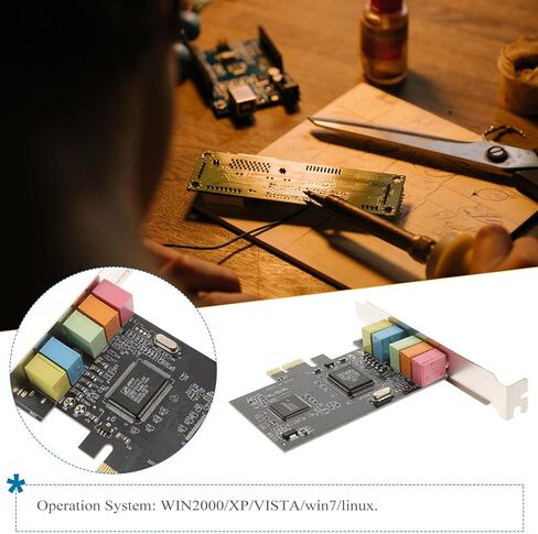 DOITOOL Pcie Internal Sound Card Surround Sound Audio Card with Low Profile Bracket Digital Interfaces Compatible with Xp Vista Desktop Random Color in Saudi Arabia