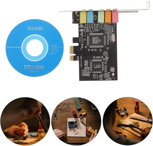 DOITOOL Pcie Internal Sound Card Surround Sound Audio Card with Low Profile Bracket Digital Interfaces Compatible with Xp Vista Desktop Random Color in Saudi Arabia