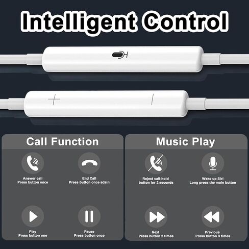 2 حزمة من سماعات الرأس USB C لأجهزة iPhone 17 16 15، سماعات أذن سلكية من النوع C مع ميكروفون وجهاز تحكم عن بعد، سماعات أذن HiFi ستيريو بخاصية الغاء الضوضاء لأجهزة iPad، وGalaxy S25 S24 S23 S22، وPixel 9 8 7 in Kuwait