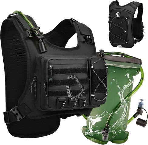 سترة جري مع مثانة مياه مانعة للتسرب سعة 2 لتر، حقيبة صدر للصيد مع حجرة معزولة للرجال والنساء للجري وركوب الدراجات والتخييم والمشي لمسافات طويلة والتزلج in Kuwait