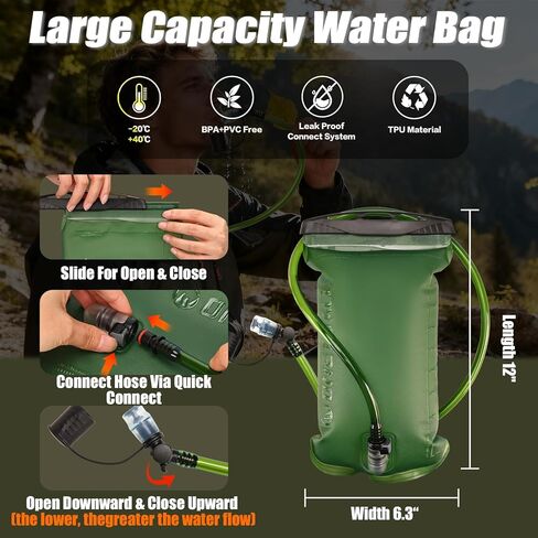 Running Vest with 2L Leakproof Water Bladder, Chest Pack for Hunting with Insulated Compartment for Men & Women Running, Cycling, Camping, Hiking, Skiing in Saudi Arabia