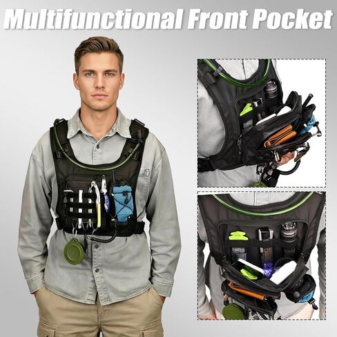 Running Vest with 2L Leakproof Water Bladder, Chest Pack for Hunting with Insulated Compartment for Men & Women Running, Cycling, Camping, Hiking, Skiing in Saudi Arabia