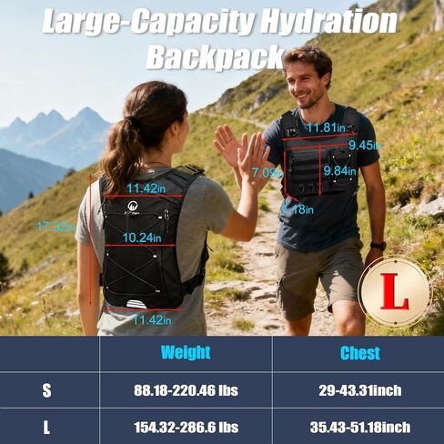 Running Vest with 2L Leakproof Water Bladder, Chest Pack for Hunting with Insulated Compartment for Men & Women Running, Cycling, Camping, Hiking, Skiing in Saudi Arabia