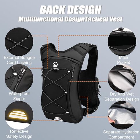 Running Vest with 2L Leakproof Water Bladder, Chest Pack for Hunting with Insulated Compartment for Men & Women Running, Cycling, Camping, Hiking, Skiing in Saudi Arabia
