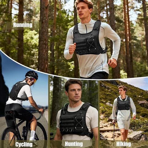 Running Vest with 2L Leakproof Water Bladder, Chest Pack for Hunting with Insulated Compartment for Men & Women Running, Cycling, Camping, Hiking, Skiing in Saudi Arabia