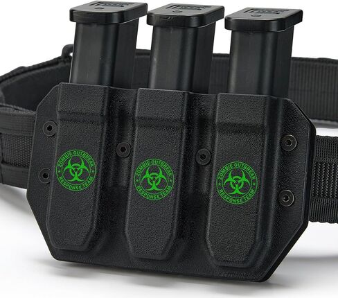 حافظة مجلة OWB لأكواب مزدوجة المكدس مقاس 9 مم .40 S&W، وحقيبة ماج تكتيكية ثلاثية - مشبك قابل للتعديل للحزام فقط (يناسب أحزمة تصل إلى 2.25 بوصة) وملاءمة عالمية للاحتفاظ in Saudi Arabia