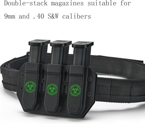 حافظة مجلة OWB لأكواب مزدوجة المكدس مقاس 9 مم .40 S&W، وحقيبة ماج تكتيكية ثلاثية - مشبك قابل للتعديل للحزام فقط (يناسب أحزمة تصل إلى 2.25 بوصة) وملاءمة عالمية للاحتفاظ in Saudi Arabia